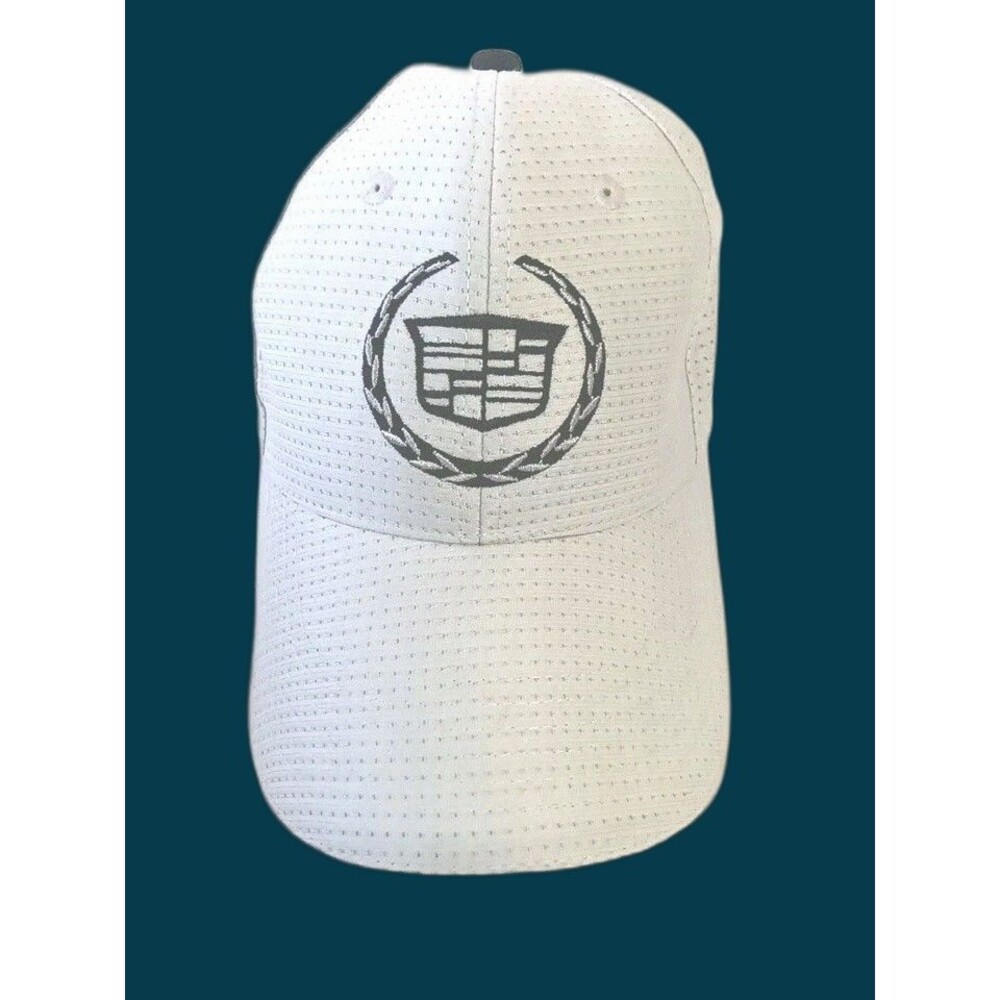 GM Cadillac Man Emblem Knit Gray Adjustable Logo Car Company Hat  Cap